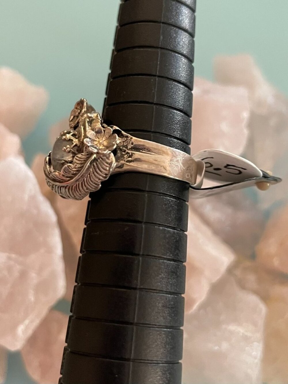 Vintage Sterling Silver Ring 6.5 Handmade Gemstone OOAK Bob Stringer Y2K $250 - Picture 9 of 16